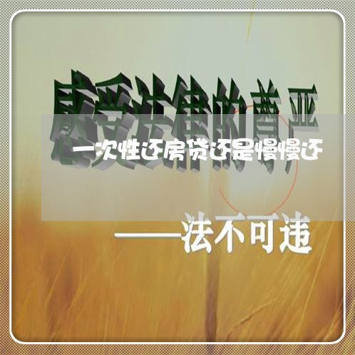一次性还房贷还是慢慢还/2023041942671
