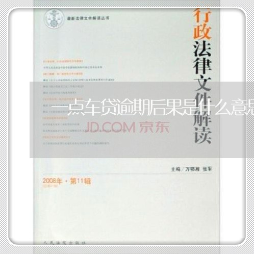 一点车贷逾期后果是什么意思