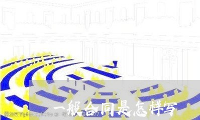 一般合同是怎样写/2023042336957 一般合同是怎样写/2023042336957