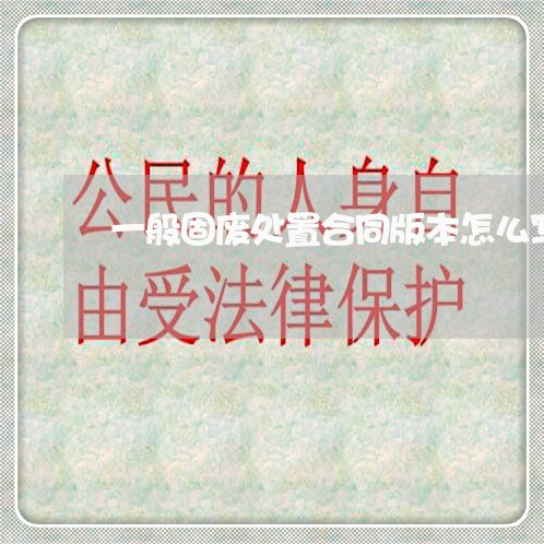 一般固废处置合同版本怎么写/2023060636037 一般固废处置合同版本怎么写/2023060636037