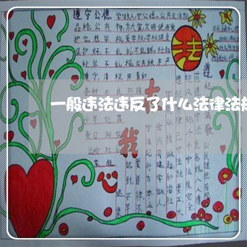 一般违法违反了什么法律法规 一般违法违反了什么法律法规
