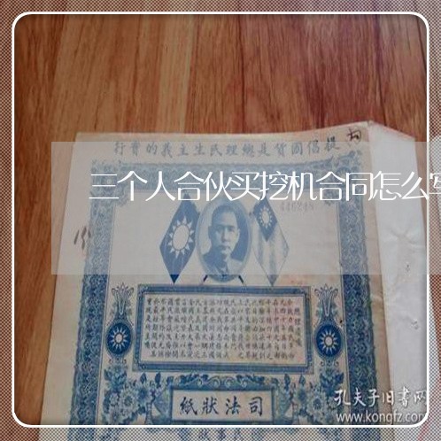 三个人合伙买挖机合同怎么写呢/2023061673826