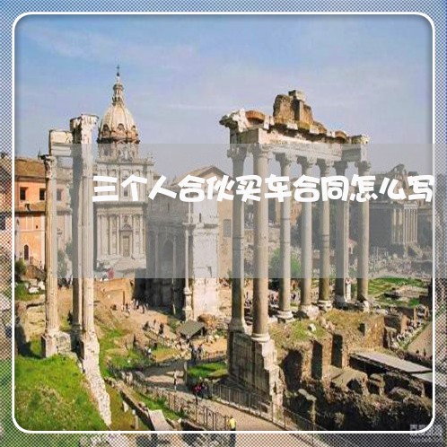 三个人合伙买车合同怎么写/2023060541383