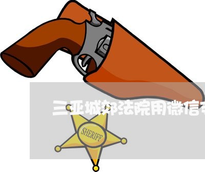 三亚城郊法院用微信支付方式结案