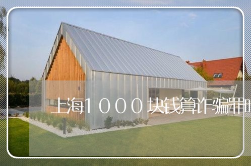 上海1000块钱算诈骗罪吗/2023041418592 上海1000块钱算诈骗罪吗/2023041418592