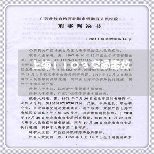 上海1103交通事故/2023021351697 上海1103交通事故/2023021351697