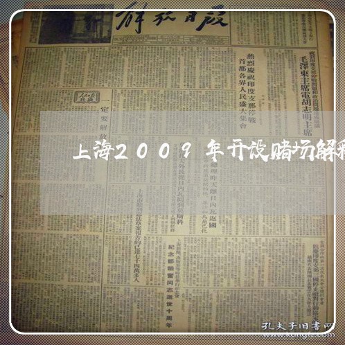 上海2009年开设赌场解释/2023041424047