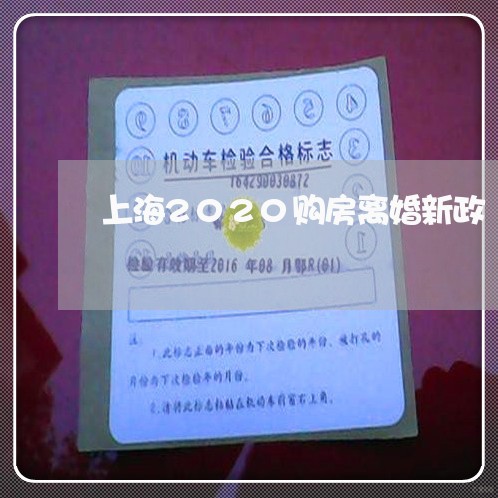 上海2020购房离婚新政/2023032162491 上海2020购房离婚新政/2023032162491
