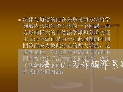 上海20万诈骗罪累犯怎么判/2023041470814