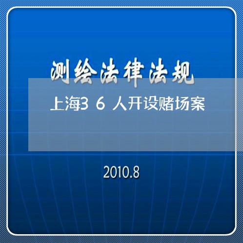 上海36人开设赌场案/2023021440491 上海36人开设赌场案/2023021440491