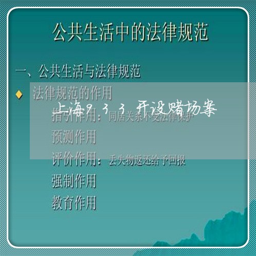 上海933开设赌场案/2023021416947 上海933开设赌场案/2023021416947