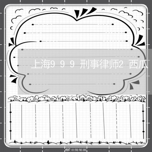 上海999刑事律师2西瓜/2023032078484 上海999刑事律师2西瓜/2023032078484
