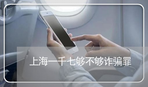 上海一千七够不够诈骗罪/2023030130604 上海一千七够不够诈骗罪/2023030130604
