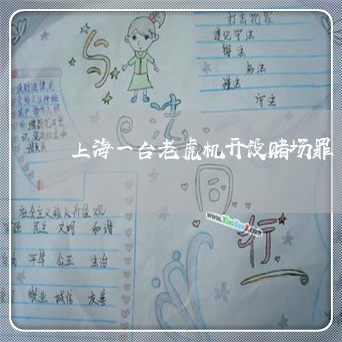 上海一台老虎机开设赌场罪/2023032095826