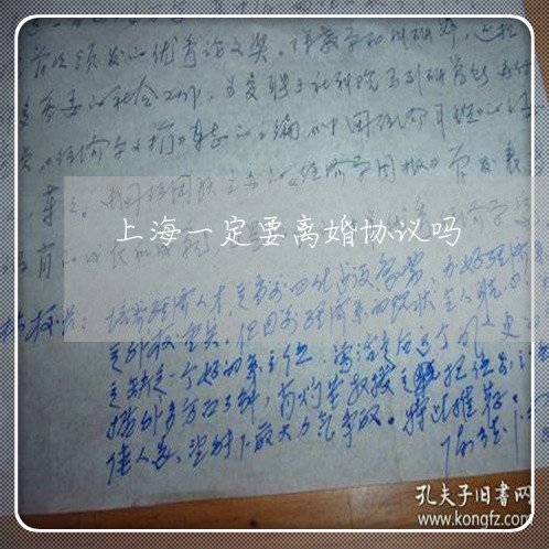 上海一定要离婚协议吗/2023040930593 上海一定要离婚协议吗/2023040930593