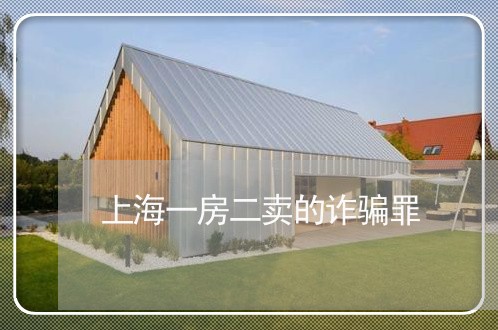 上海一房二卖的诈骗罪/2023021430491