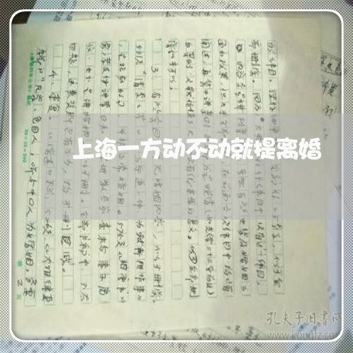 上海一方动不动就提离婚/2023030138348 上海一方动不动就提离婚/2023030138348