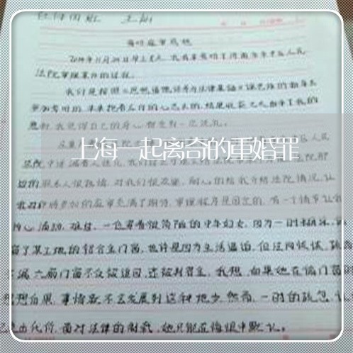 上海一起离奇的重婚罪/2023040930361