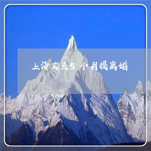 上海丈夫5个月提离婚/2023021497937 上海丈夫5个月提离婚/2023021497937