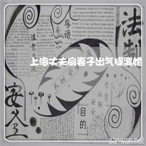 上海丈夫扇妻子出气提离婚/2023032092137 上海丈夫扇妻子出气提离婚/2023032092137