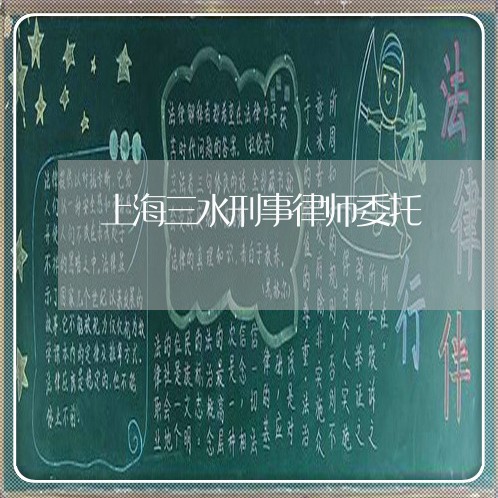 上海三水刑事律师委托/2023040939304 上海三水刑事律师委托/2023040939304