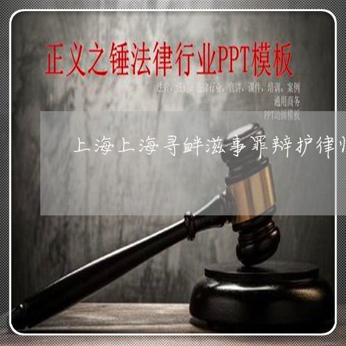 上海上海寻衅滋事罪辩护律师/2023041406050