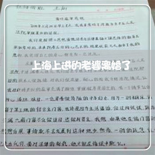 上海上进的老婆离婚了/2023040992614