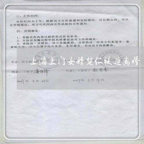 上海上门女婿楚仁被迫离婚/2023032115826 上海上门女婿楚仁被迫离婚/2023032115826