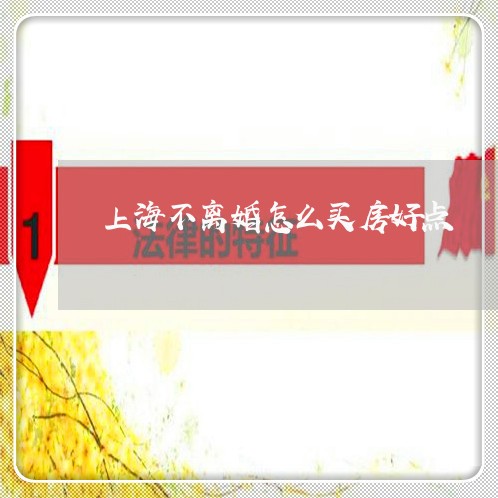 上海不离婚怎么买房好点/2023030236939