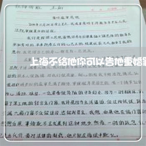 上海不给他你可以告他重婚罪/2023041478483