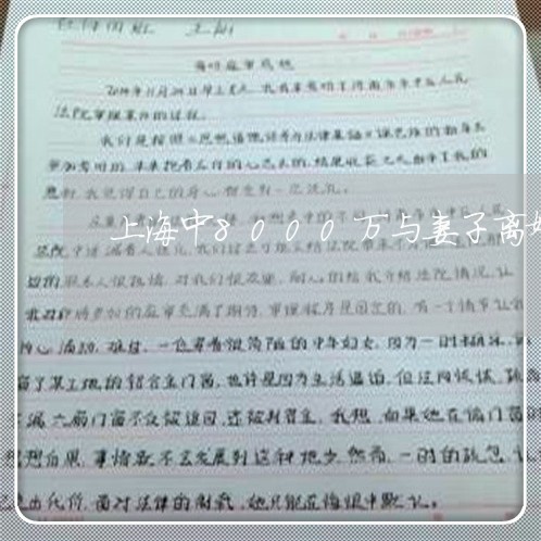 上海中8000万与妻子离婚/2023041414938 上海中8000万与妻子离婚/2023041414938