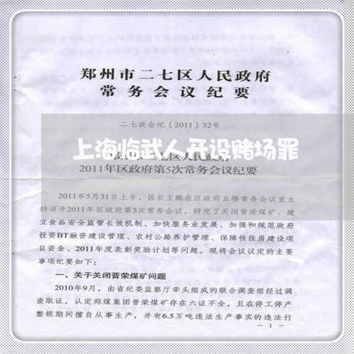 上海临武人开设赌场罪/2023021449151 上海临武人开设赌场罪/2023021449151