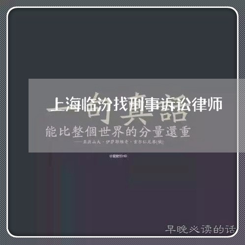 上海临汾找刑事诉讼律师/2023030294627