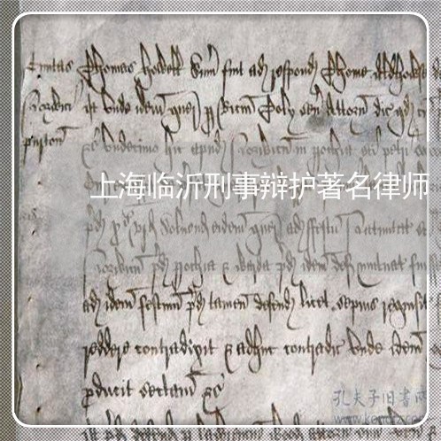 上海临沂刑事辩护著名律师/2023032130382