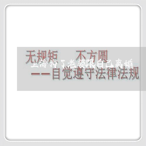 上海为了老婆跟自己离婚/2023030115940