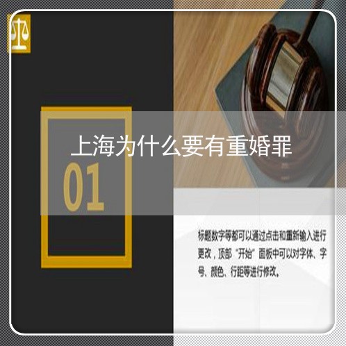 上海为什么要有重婚罪/2023040985915