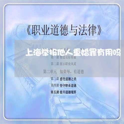 上海举报他人重婚罪有用吗/2023032027480
