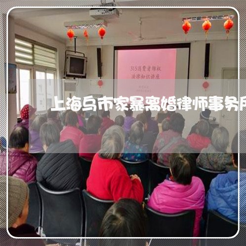 上海乌市家暴离婚律师事务所/2023041320494