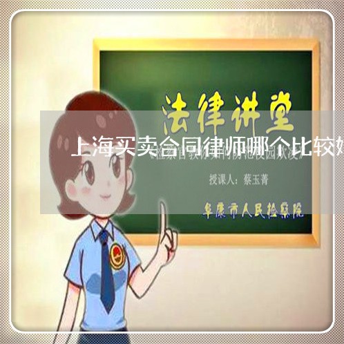 上海买卖合同律师哪个比较好/2023041329693