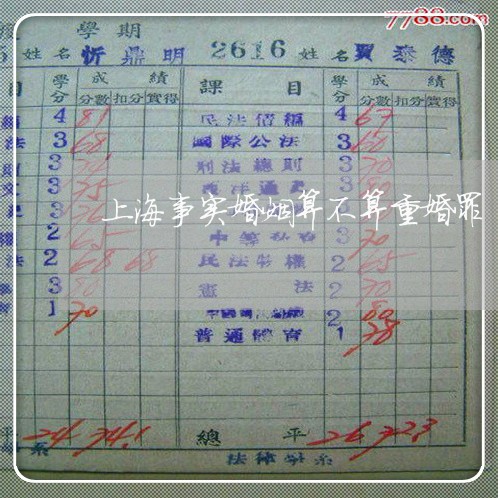 上海事实婚姻算不算重婚罪/2023032094604 上海事实婚姻算不算重婚罪/2023032094604