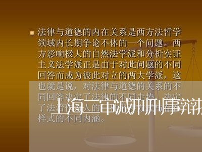 上海二审减刑刑事辩护词/2023030174503 上海二审减刑刑事辩护词/2023030174503