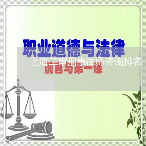 上海二审刑事律师咨询排名/2023040121724