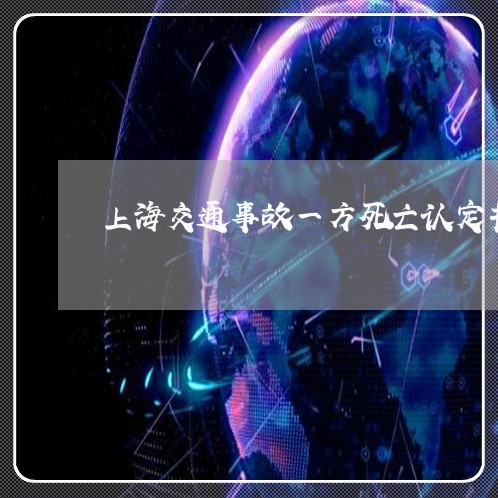 上海交通事故一方死亡认定书/2023041362503