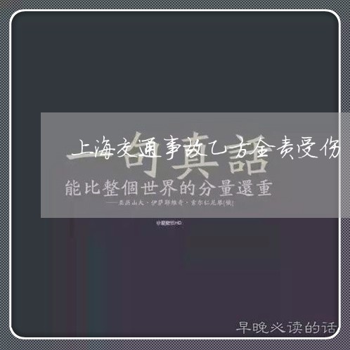 上海交通事故乙方全责受伤/2023031959481 上海交通事故乙方全责受伤/2023031959481
