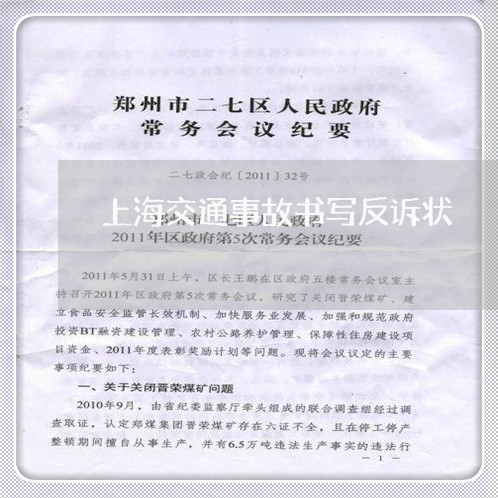 上海交通事故书写反诉状/2023030115039 上海交通事故书写反诉状/2023030115039