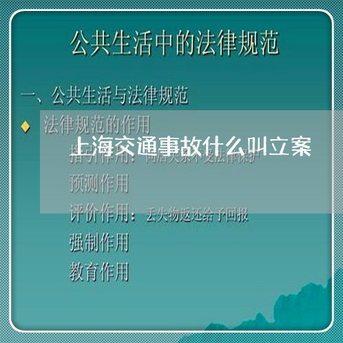 上海交通事故什么叫立案/2023030157587