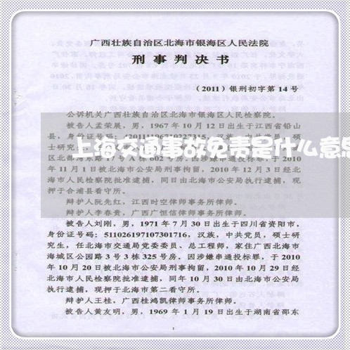 上海交通事故免责是什么意思/2023040161614