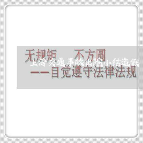 上海交通事故出院小结造假/2023032025815 上海交通事故出院小结造假/2023032025815