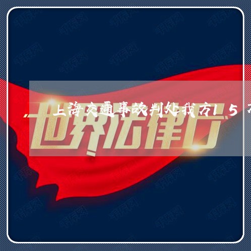 上海交通事故判处我方15万/2023040139491 上海交通事故判处我方15万/2023040139491