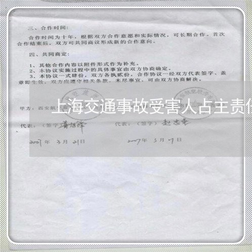 上海交通事故受害人占主责任/2023040130481